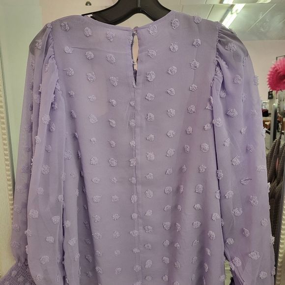 Round Neck Lavender Blouse - Picture 6 of 6